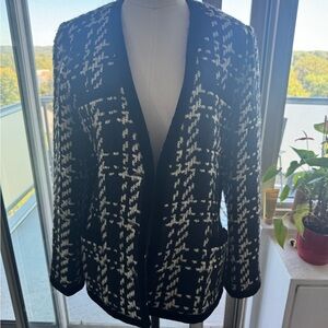 Escada Black and White Textured Blazer